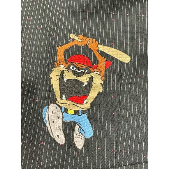 Y2K 90’s TOO CUTE LOONEY TUNES BLAZER VEST TASMANIAN DEVIL SZ S AESTHETIC ICONIC - Picture 8 of 16